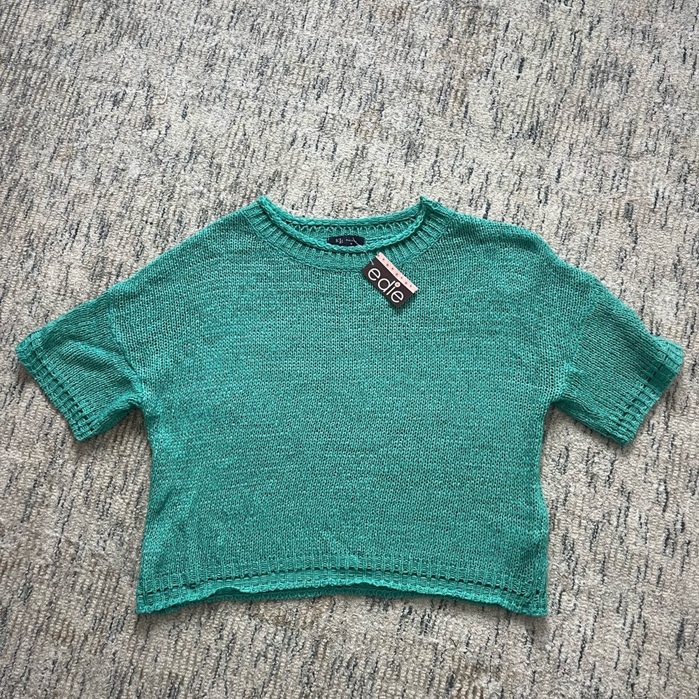 KLd Kelly Green Short Sleeve Sweater